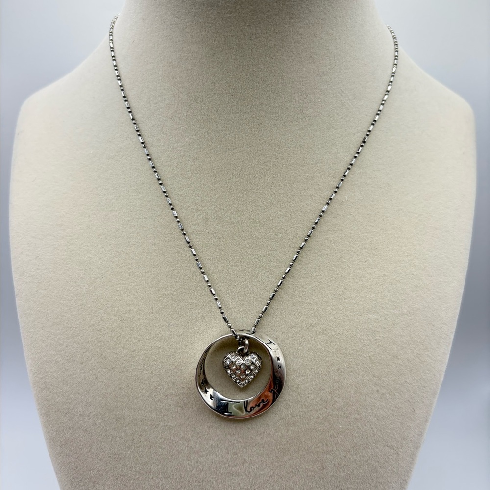 Brighton Silver Circle and Heart Necklace